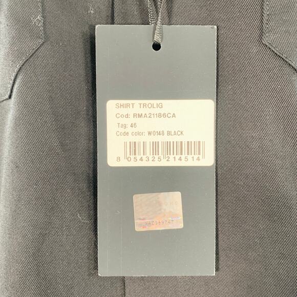 JOHN RICHMOND Size L Black Silver Cotton Blend Studded Stars Two Pockets Shirt - Picture 5 of 9